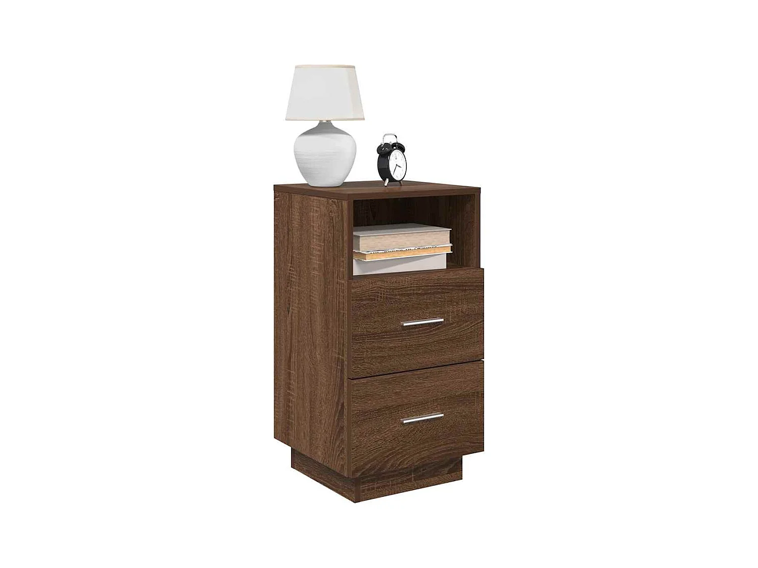 Mesillas de noche | Mesita de noche 2 uds con 2 cajones roble marrón 36x36x68 cm