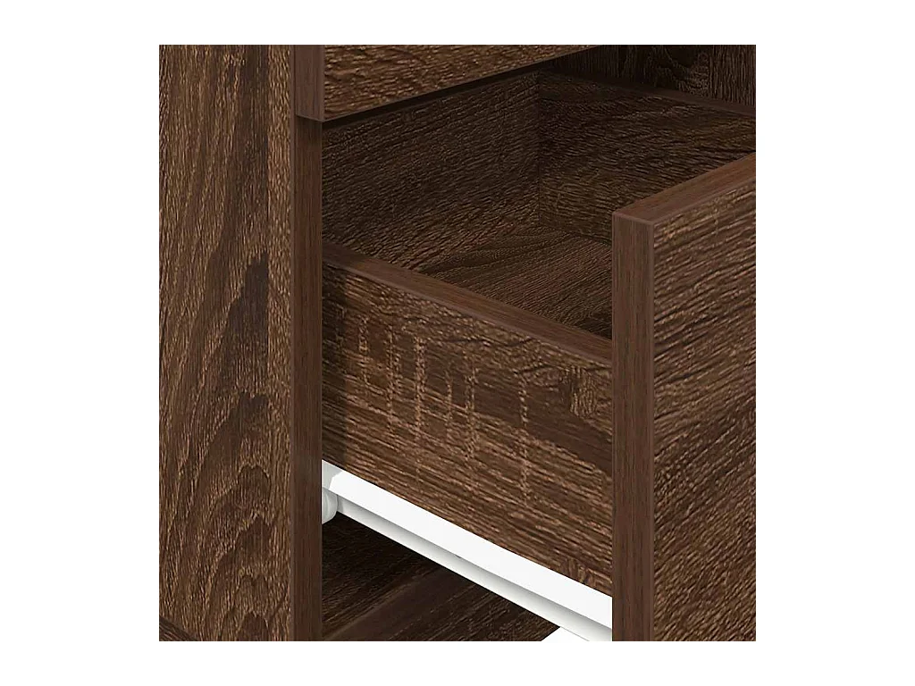 Mesillas de noche | Mesita de noche 2 uds con 2 cajones roble marrón 36x36x68 cm