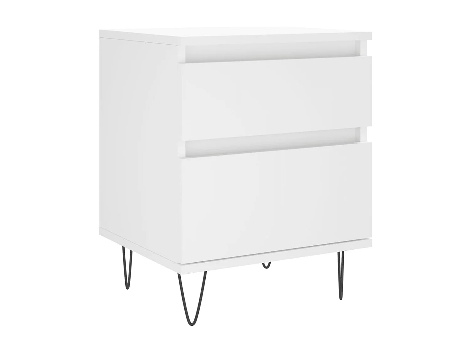 Lot de 2 Tables de chevet avec rangement blanc 40x35x50 cm bois d’ingénierie