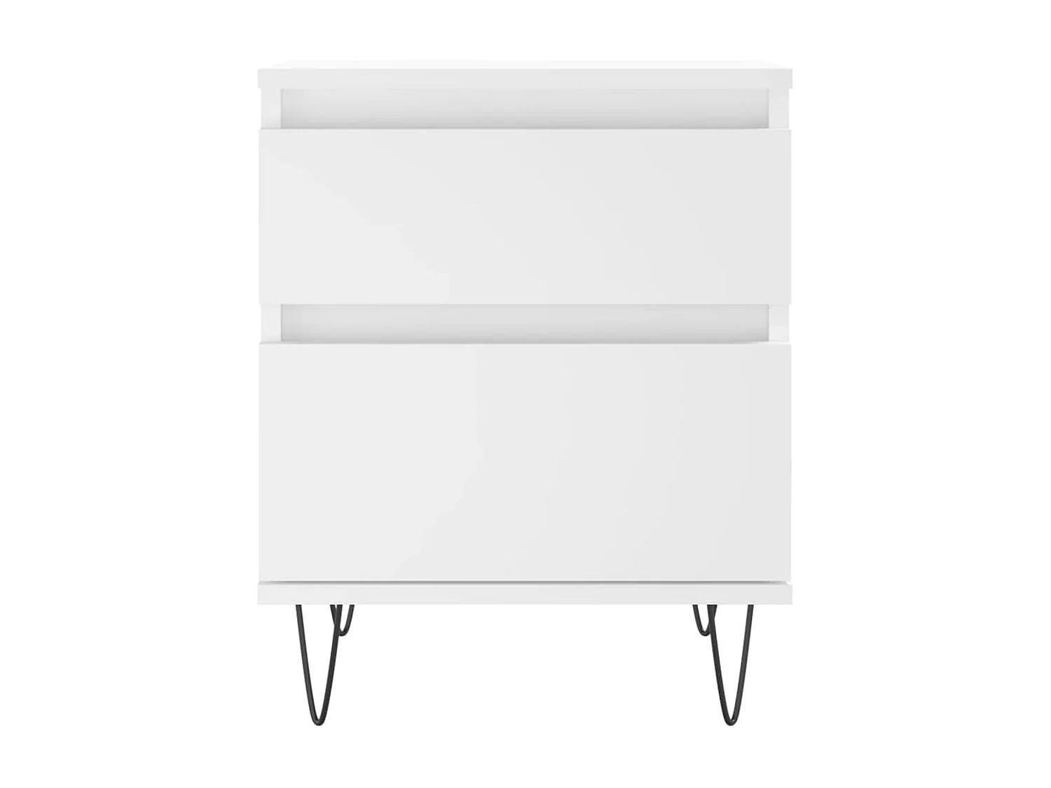 Lot de 2 Tables de chevet avec rangement blanc 40x35x50 cm bois d’ingénierie