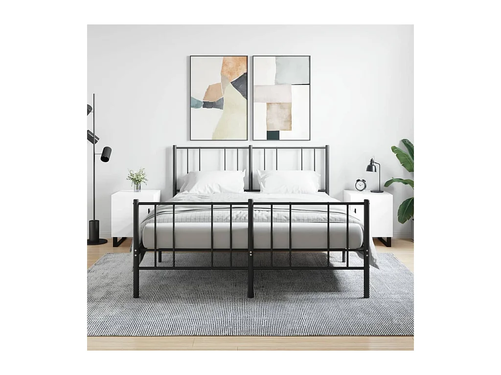 Lot de 2 Tables de chevet avec rangement blanc brillant 40x40x50 cm