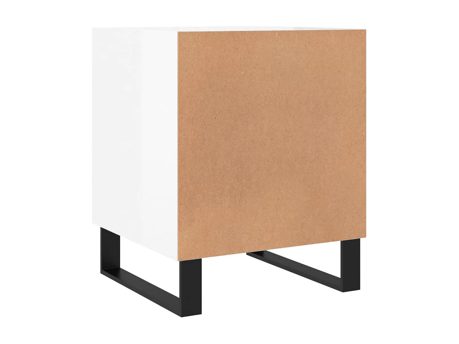 Lot de 2 Tables de chevet avec rangement blanc brillant 40x40x50 cm