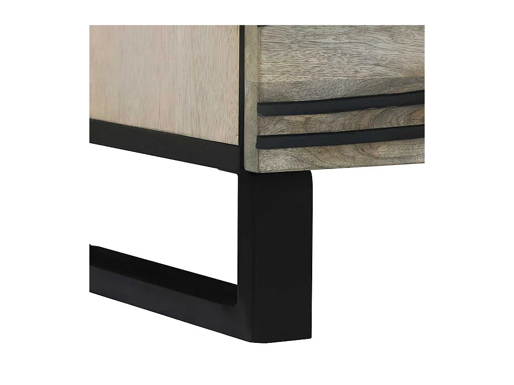 Mesita de Noche | Armario de Noche 2 uds con cajón Blanco y negro 40x33x46 cm