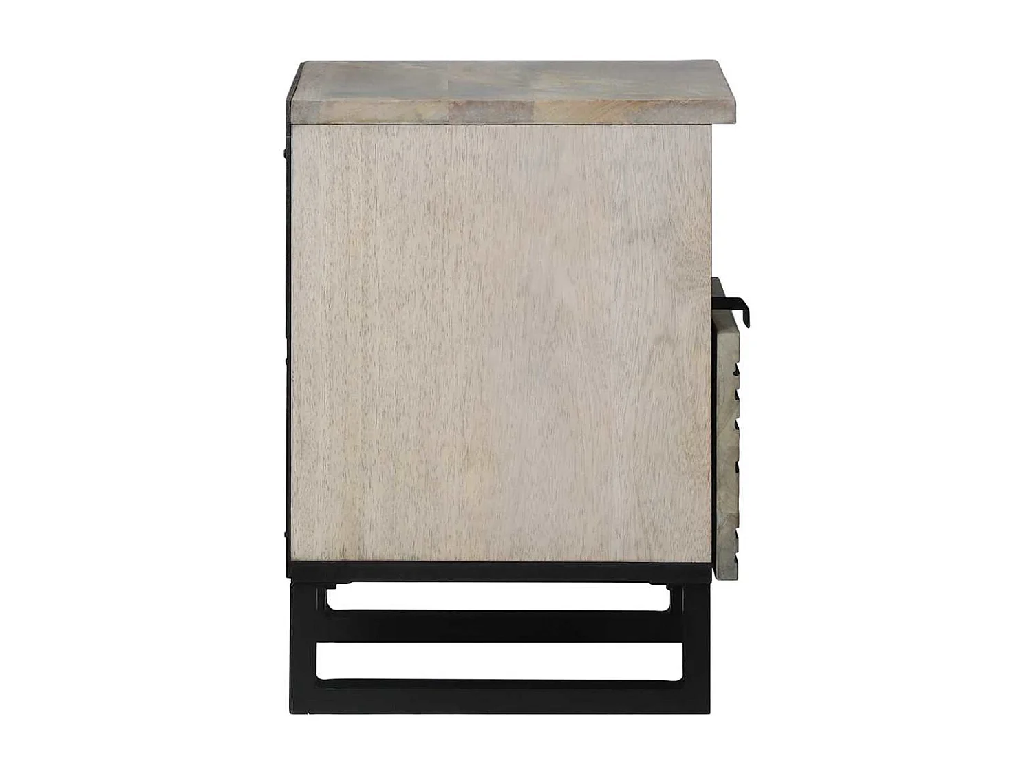 Nachttisch 2er Set-Beistelltisch Weiß und Schwarz 40 x 33 x 46 cm SHL26272