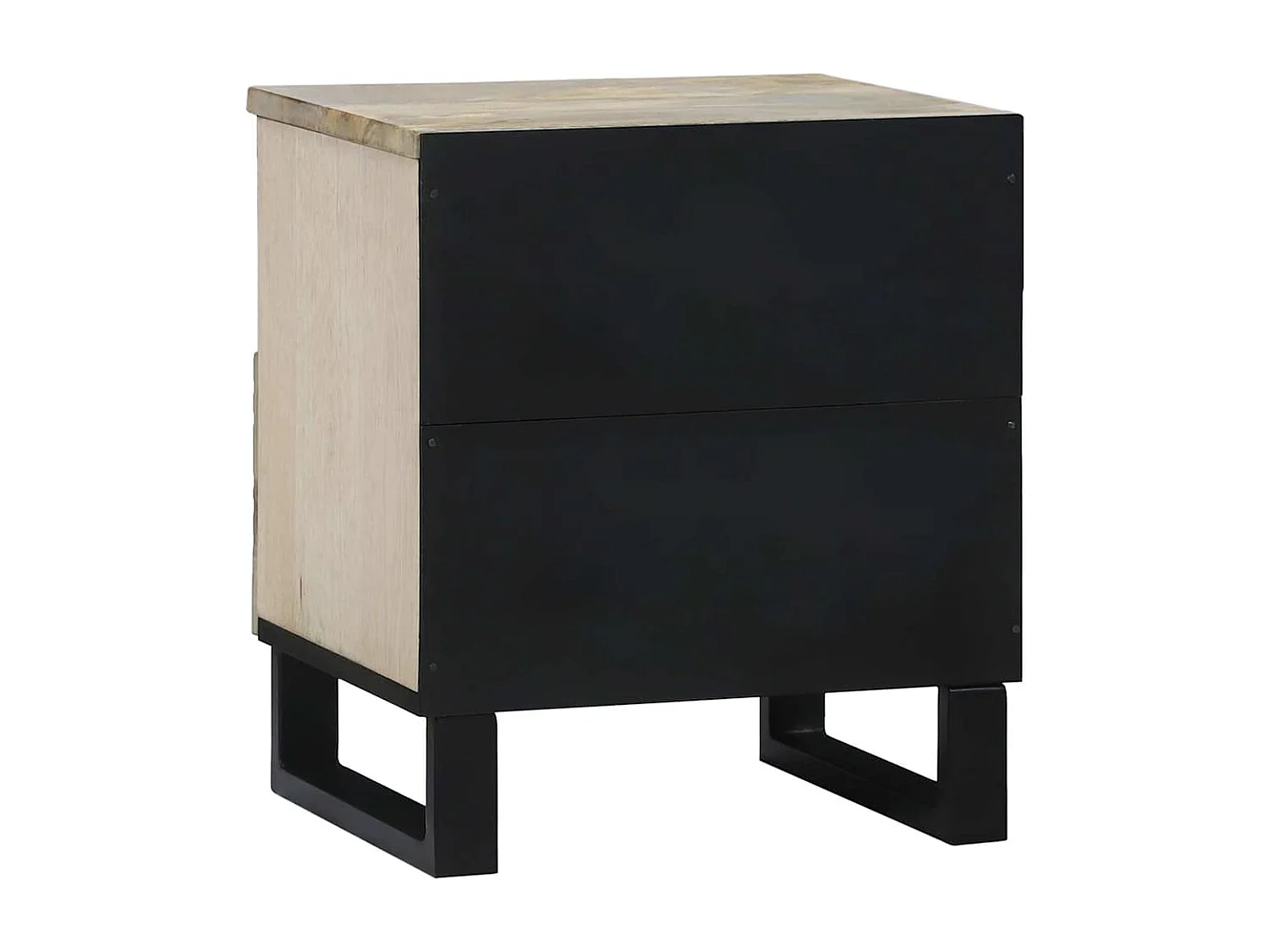 Nachttisch 2er Set-Beistelltisch Weiß und Schwarz 40 x 33 x 46 cm SHL26272