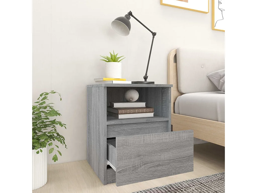 Nachttisch-Beistelltisch Grau Sonoma 40x40x50 cm Holzwerkstoff SHL52630