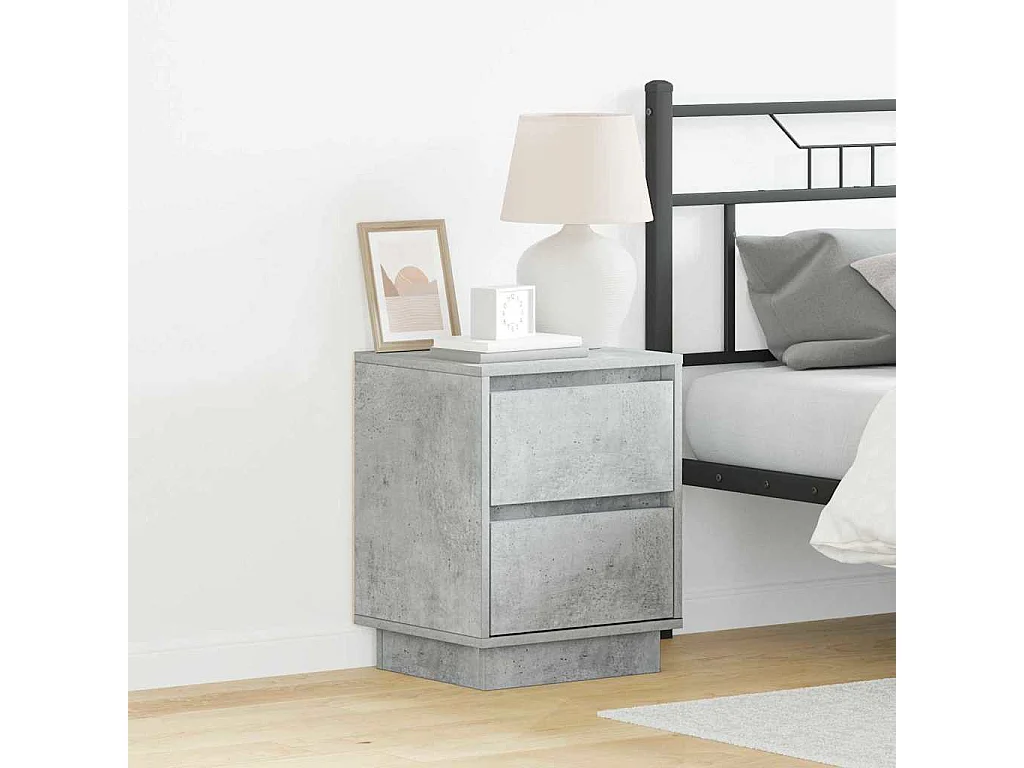 Nachttisch-Beistelltisch Beton Grau 39 x 34,5 x 50 cm Holzwerkstoff SHL25843