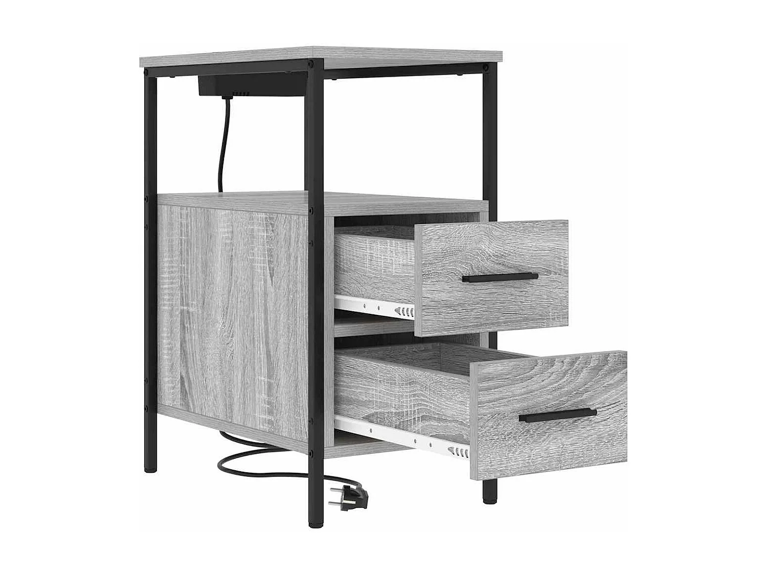 Nachttisch-Beistelltisch Graues Sonoma 30 x 48 x 61 cm Holzwerkstoff SHL31991