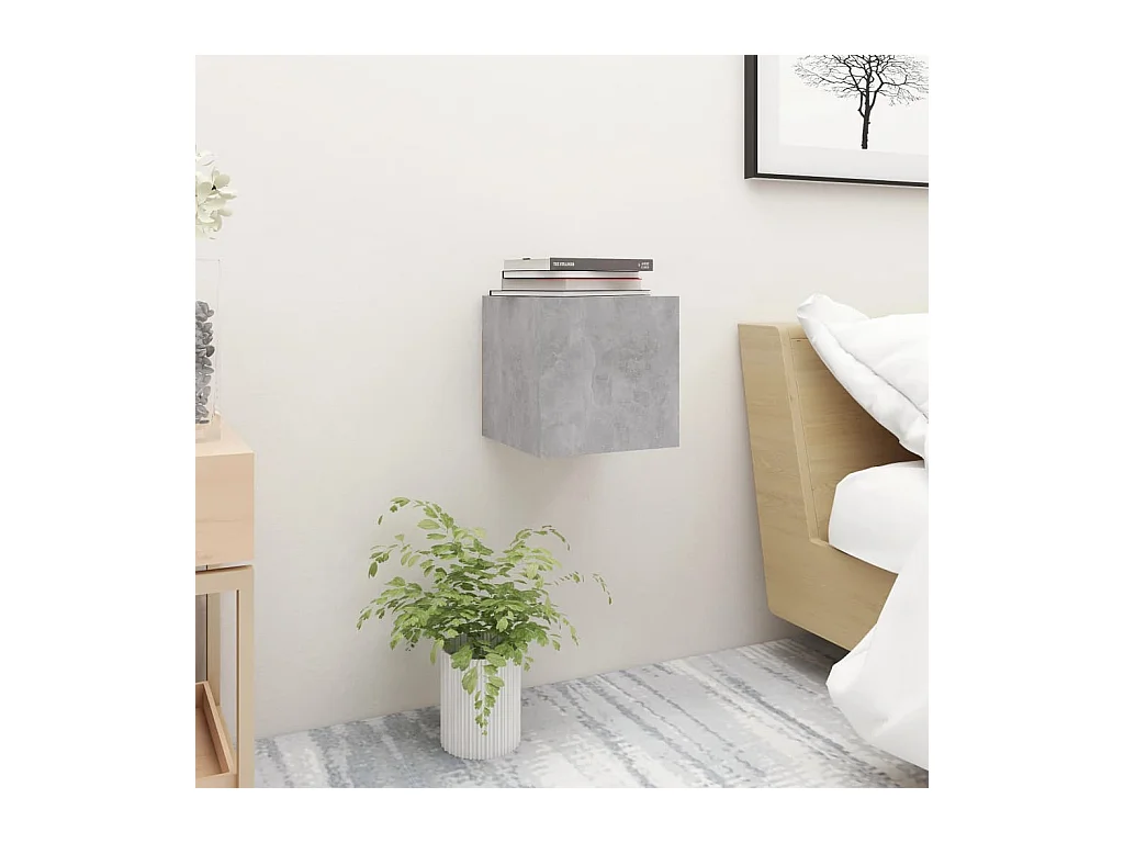 Mesitas de noche | Mesilla de noche 2 unidades gris hormigón 30,5x30x30cm