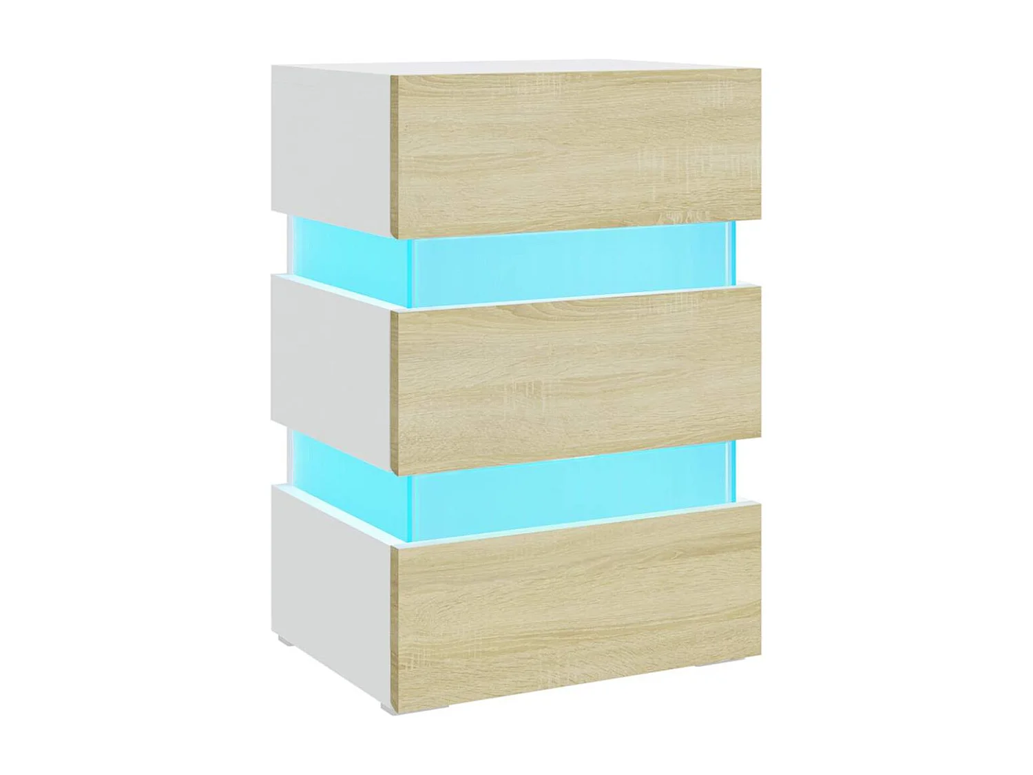 LED-Nachttisch Weiß und Sonoma-Eiche 45x35x67 cm Holzwerkstoff SHL84681