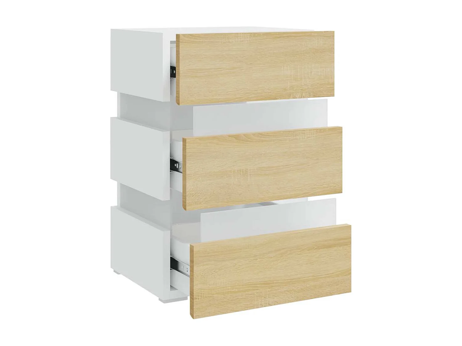 LED-Nachttisch Weiß und Sonoma-Eiche 45x35x67 cm Holzwerkstoff SHL84681