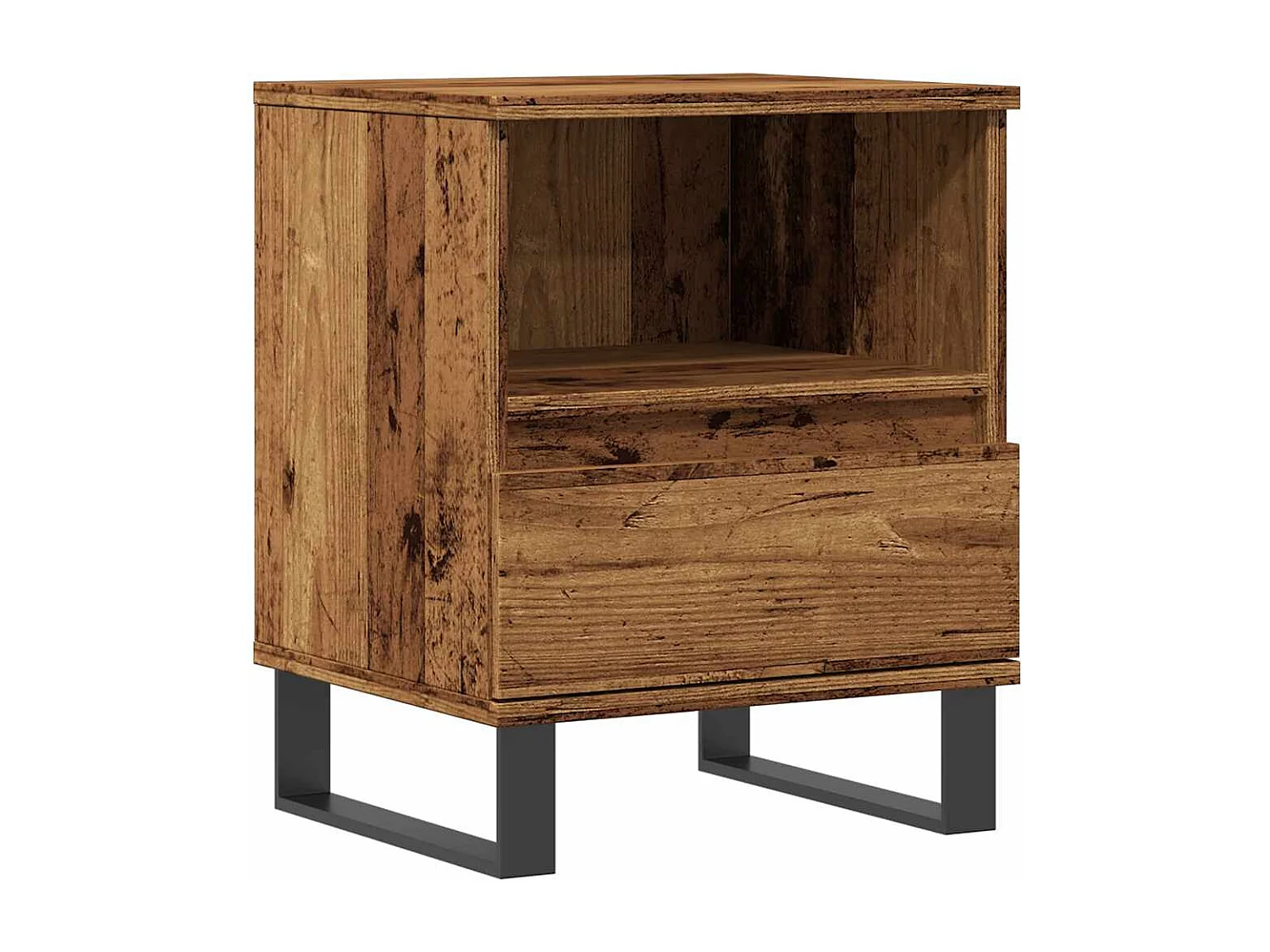 Mesita de noche | Mesilla de noche madera ingeniería madera envejecida 40x35x50 cm