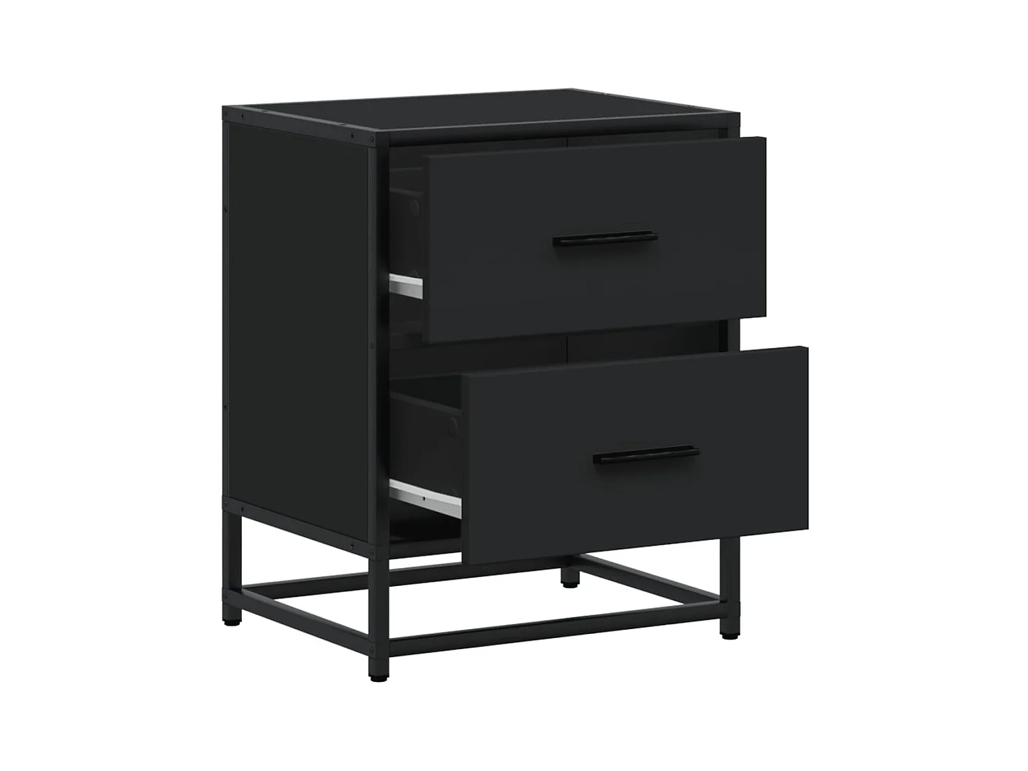 Mesitas de noche | Mesilla de noche 2 uds madera ingeniería negro 40x31x50 cm