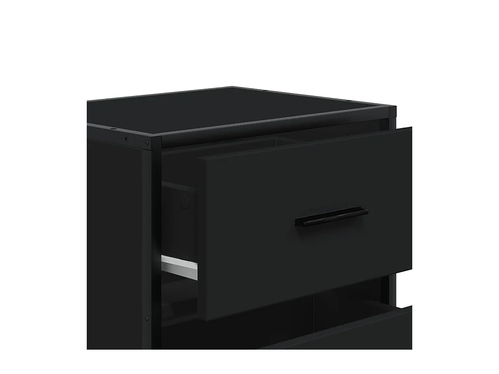 Mesitas de noche | Mesilla de noche 2 uds madera ingeniería negro 40x31x50 cm