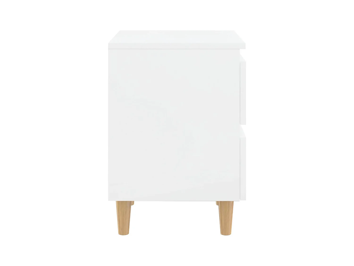 Tables de chevet-Tables de nuit 2 pcs avec tiroirs pieds en pin blanc brillant 40x35x50 cm