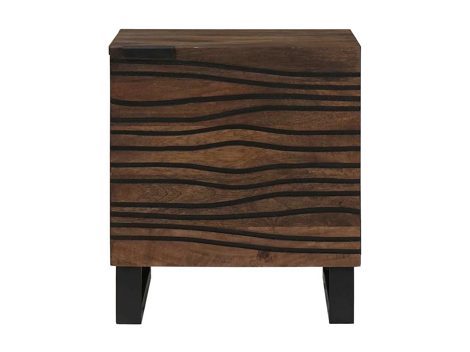 Mesita de Noche | Armario de Noche Nogal 40x33x46 cm madera maciza de mango