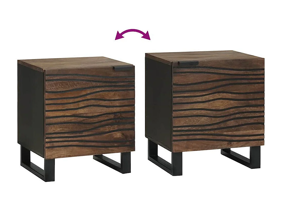 Nachttisch-Beistelltisch Walnuss 40 x 33 x 46 cm Massivholz Akazie SHL13625