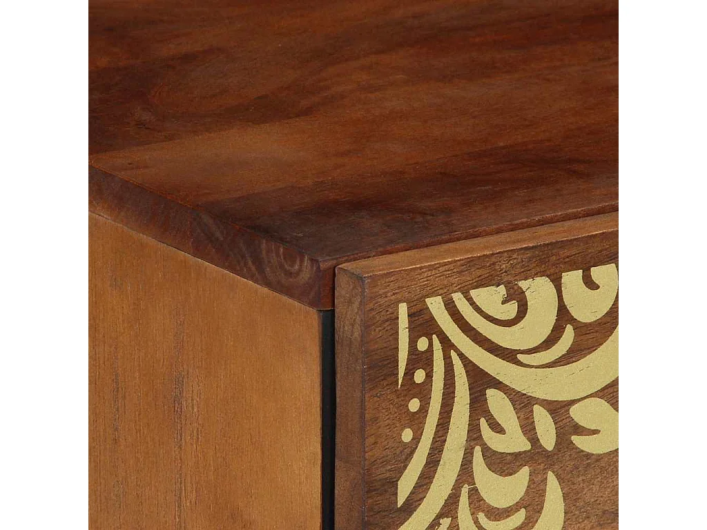 Nachttisch-Beistelltisch Honigbraun 40 x 33 x 46 cm Massivholz Mango SHL16125