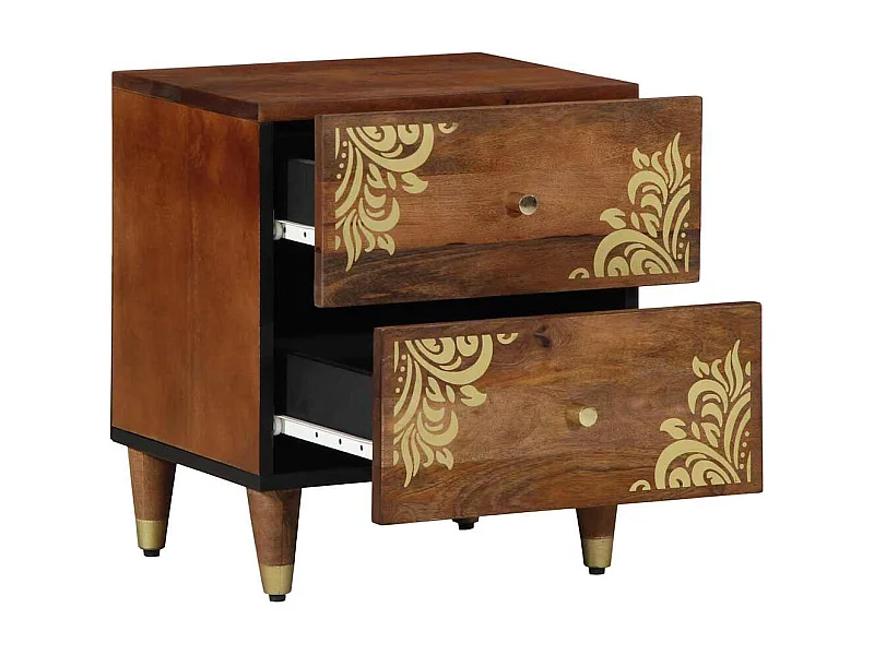 Nachtkastje | Bijzettafel Modern | Opbergkastje Honingbruin 40 x 33 x 46 cm massief mangohout