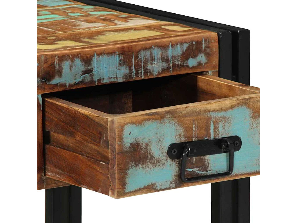 Nachttisch 2er Set-Beistelltisch Mehrfarbig 40 x 40 x 50 cm Massives Altholz SHL3301