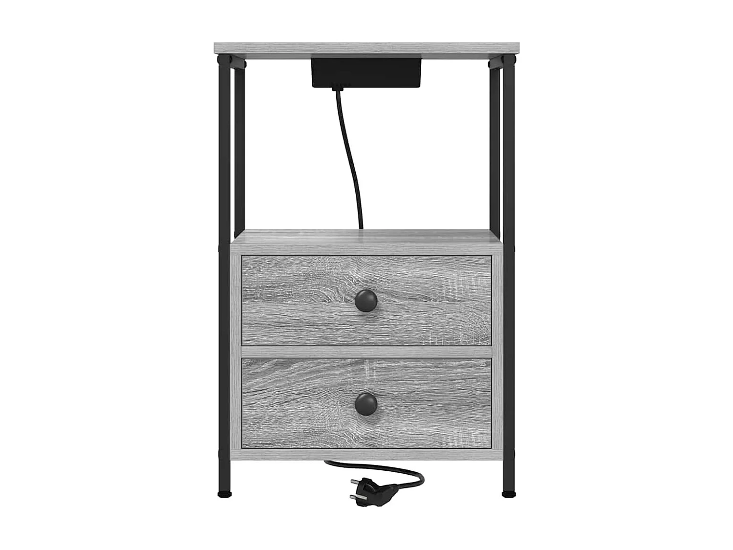 Nachttisch 2er Set-Beistelltisch Graues Sonoma 40 x 31 x 60 cm Holzwerkstoff SHL89089