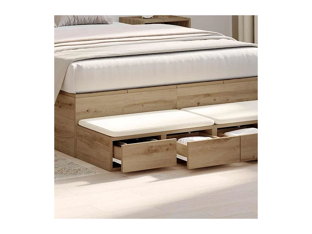 Cajones de cama con cajón Roble artisan 120x36.5x16.5 cm