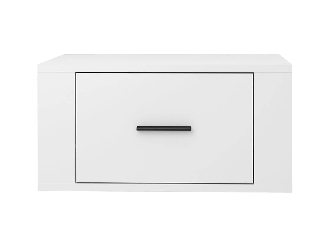 Mesitas de noche | Mesilla de noche de pared 2 uds blanco brillante 50x36x25 cm