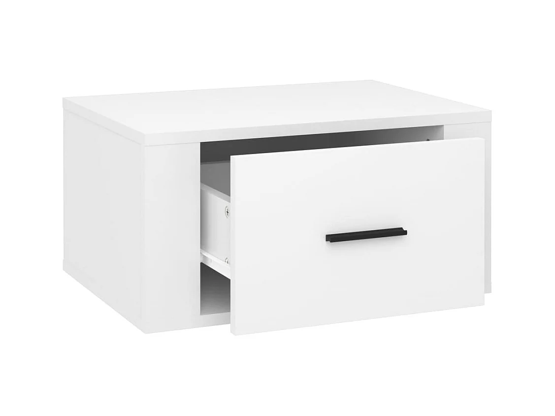 Mesitas de noche | Mesilla de noche de pared 2 uds blanco brillante 50x36x25 cm