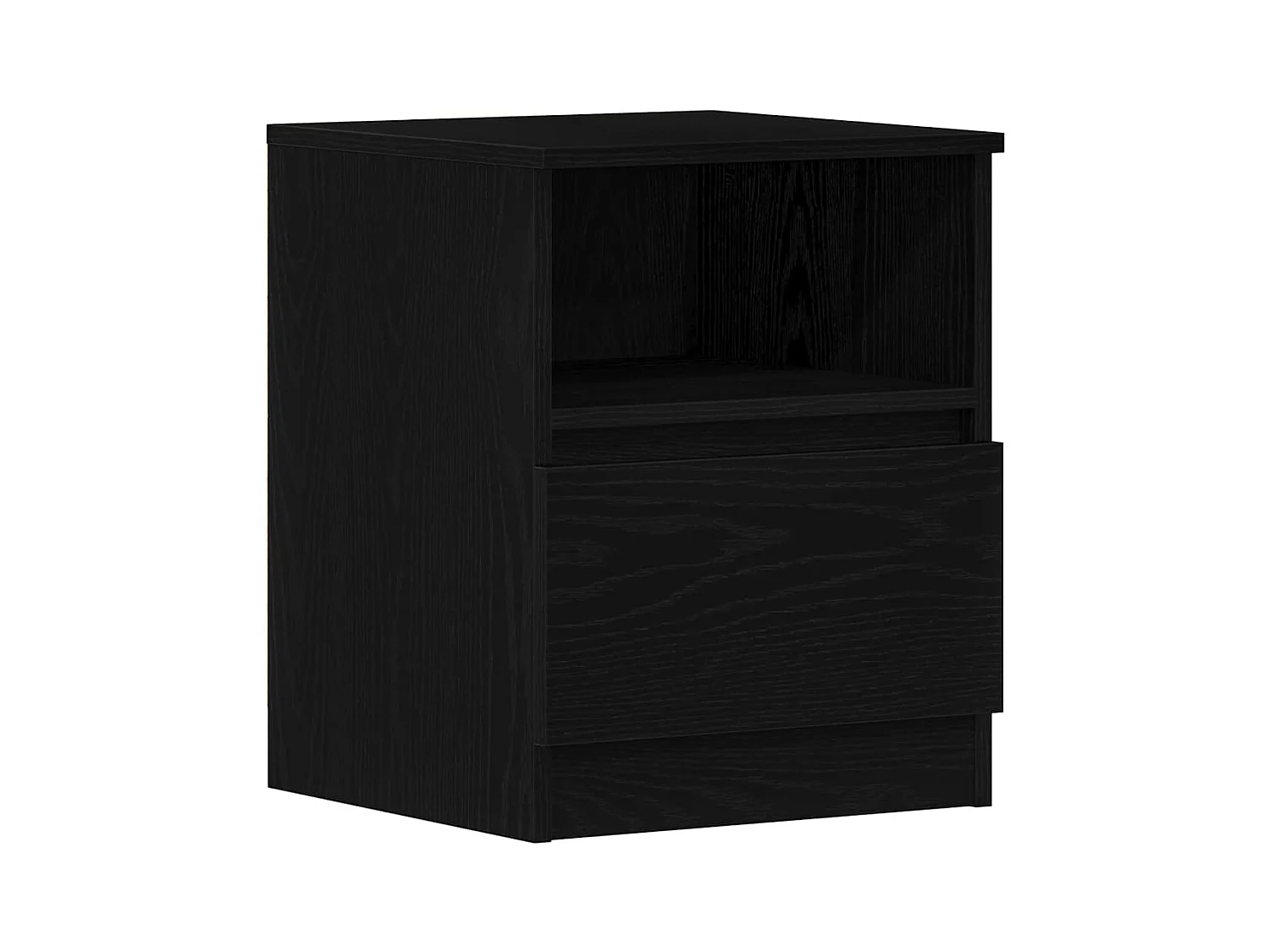 Mesita de Noche | Armario de Noche | Mesilla de noche con cajón Roble negro 40x40x50 cm