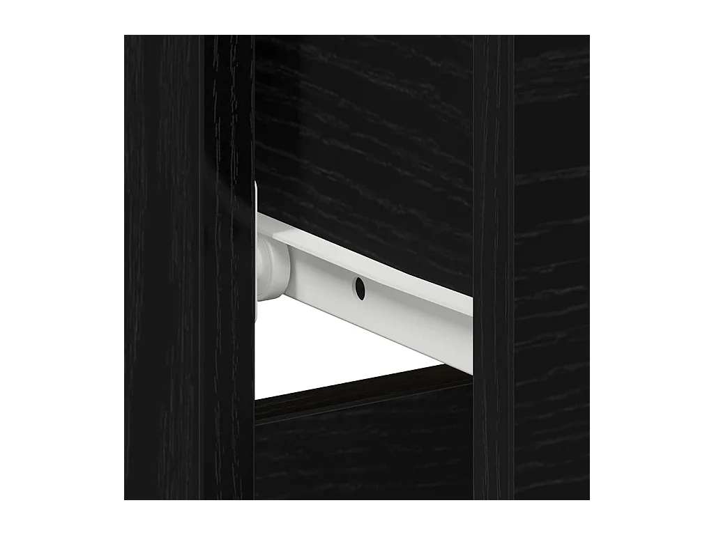 Mesita de Noche | Armario de Noche | Mesilla de noche con cajón Roble negro 40x40x50 cm