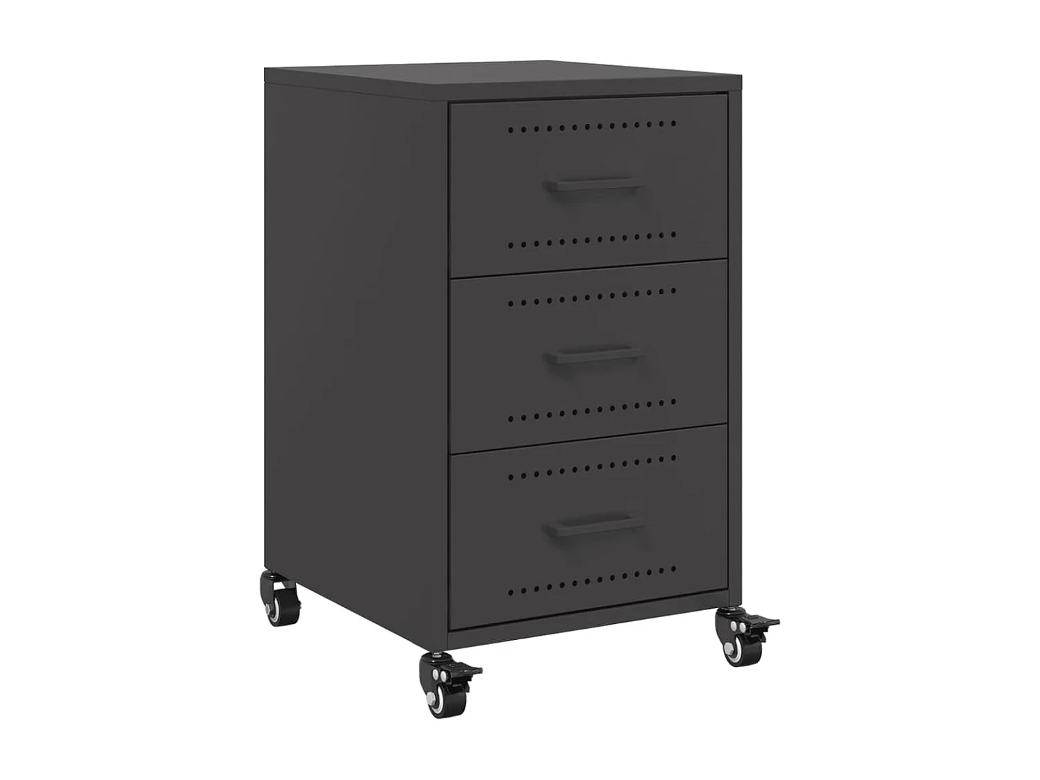 Nachttisch-Beistelltisch-Nachtschrank Schwarz 36x39x59 cm Stahl SHL32470