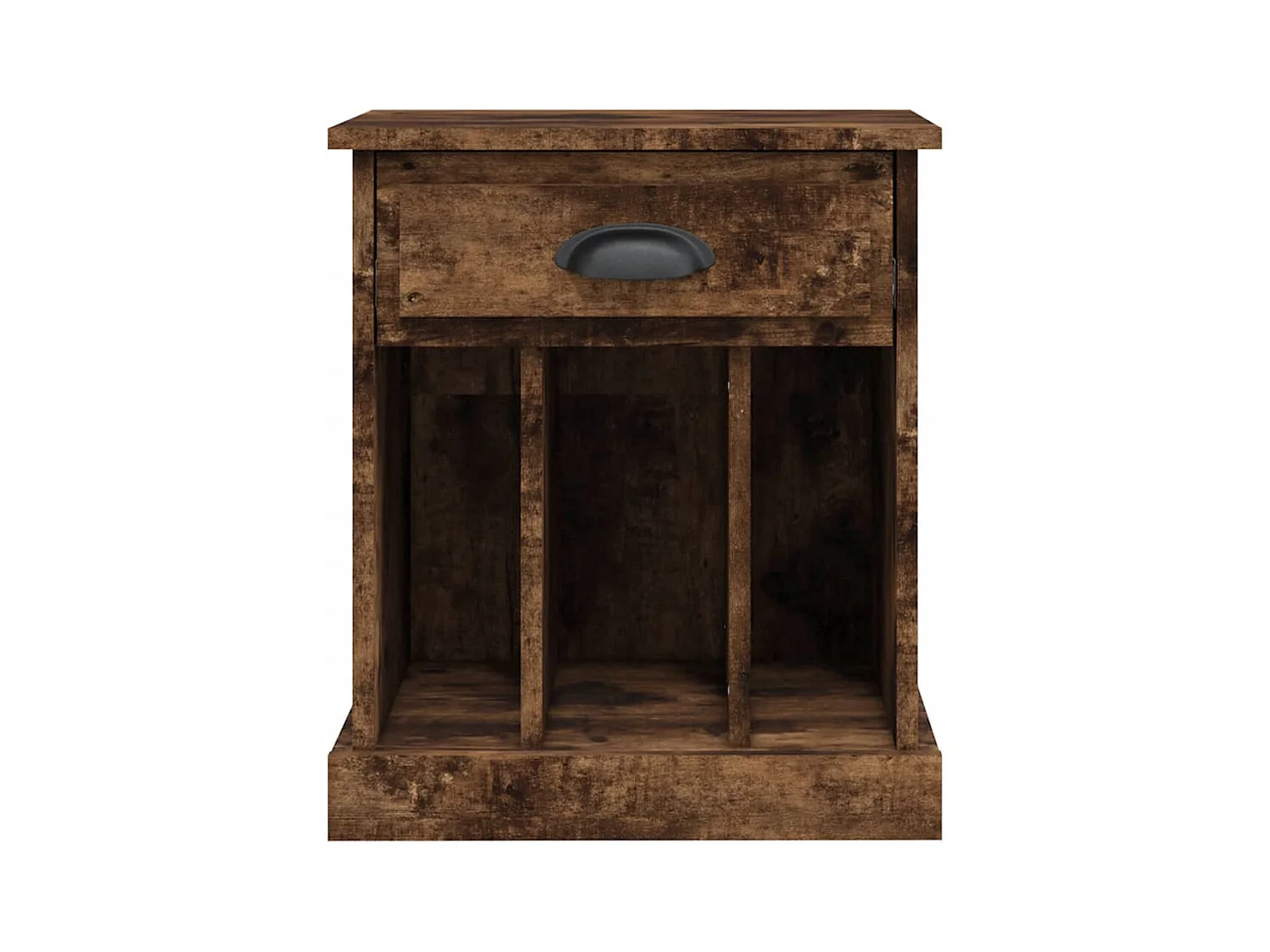 Lot de 2 Tables de chevet avec compartiments ouverts chêne fumé 43x36x50 cm