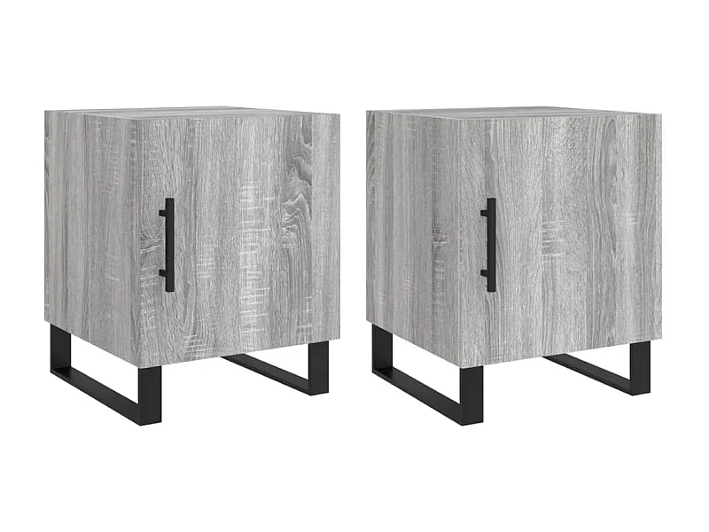 Lot de 2 Tables de chevet avec rangement sonoma gris 40x40x50cm bois d'ingénierie
