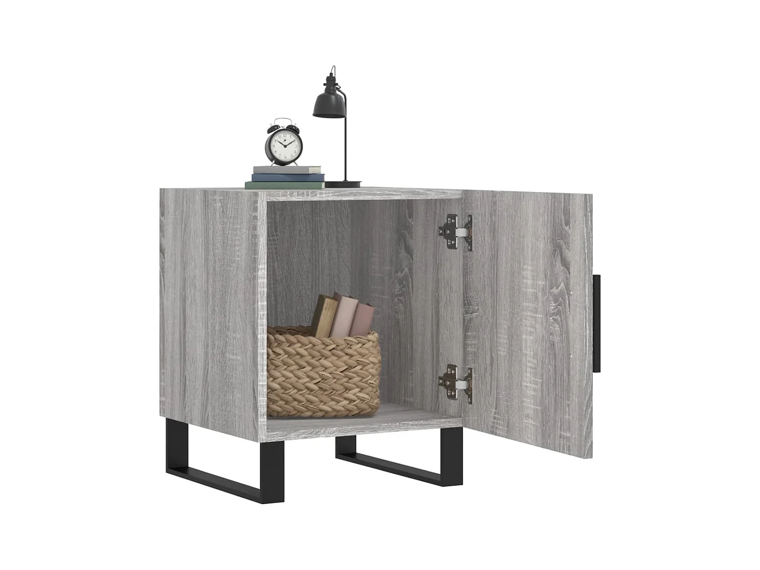 Lot de 2 Tables de chevet avec rangement sonoma gris 40x40x50cm bois d'ingénierie