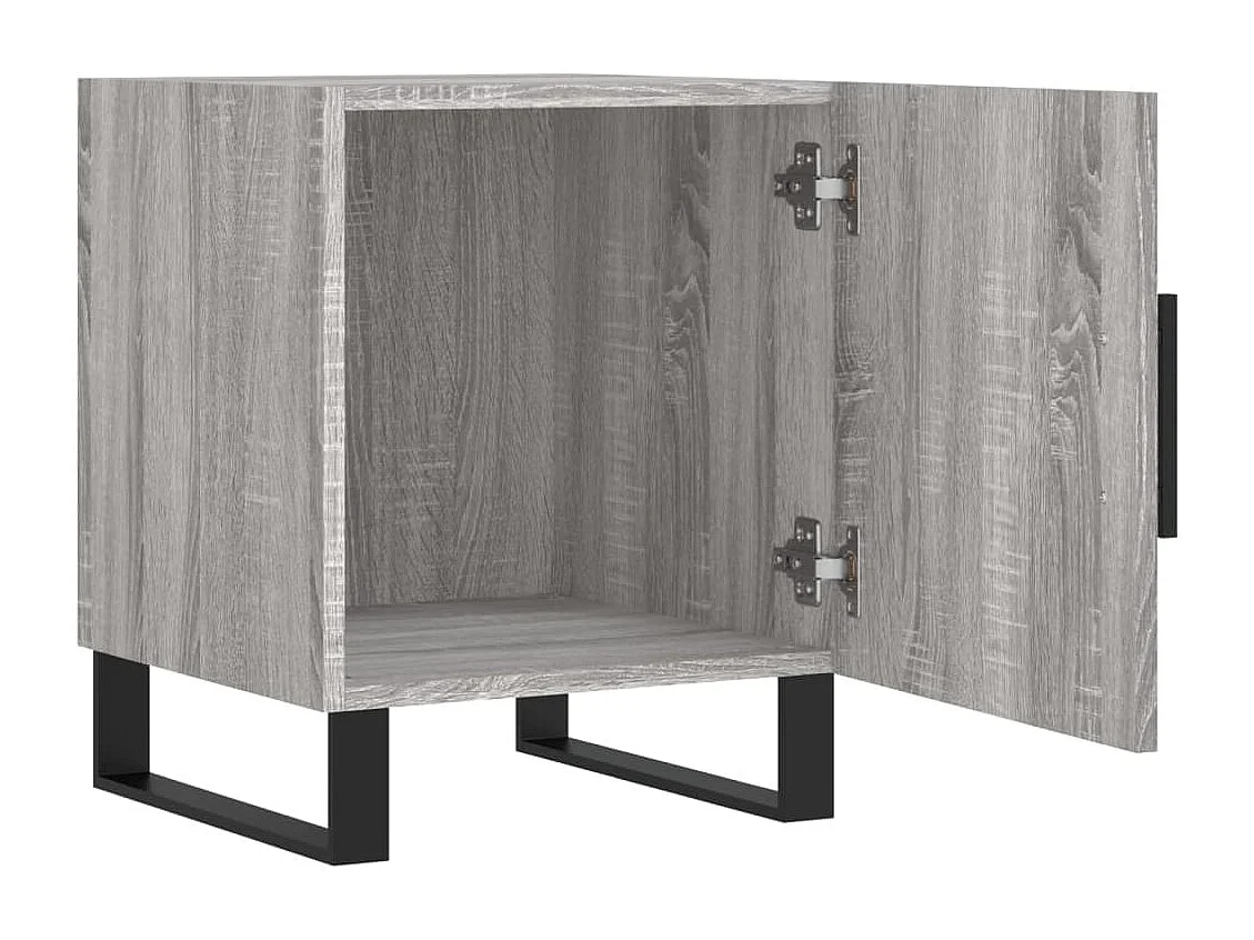 Nachttisch 2er Set-Beistelltisch-Nachttischkommode Grau Sonoma 40x40x50 cm Holzwerkstoff SHL21142