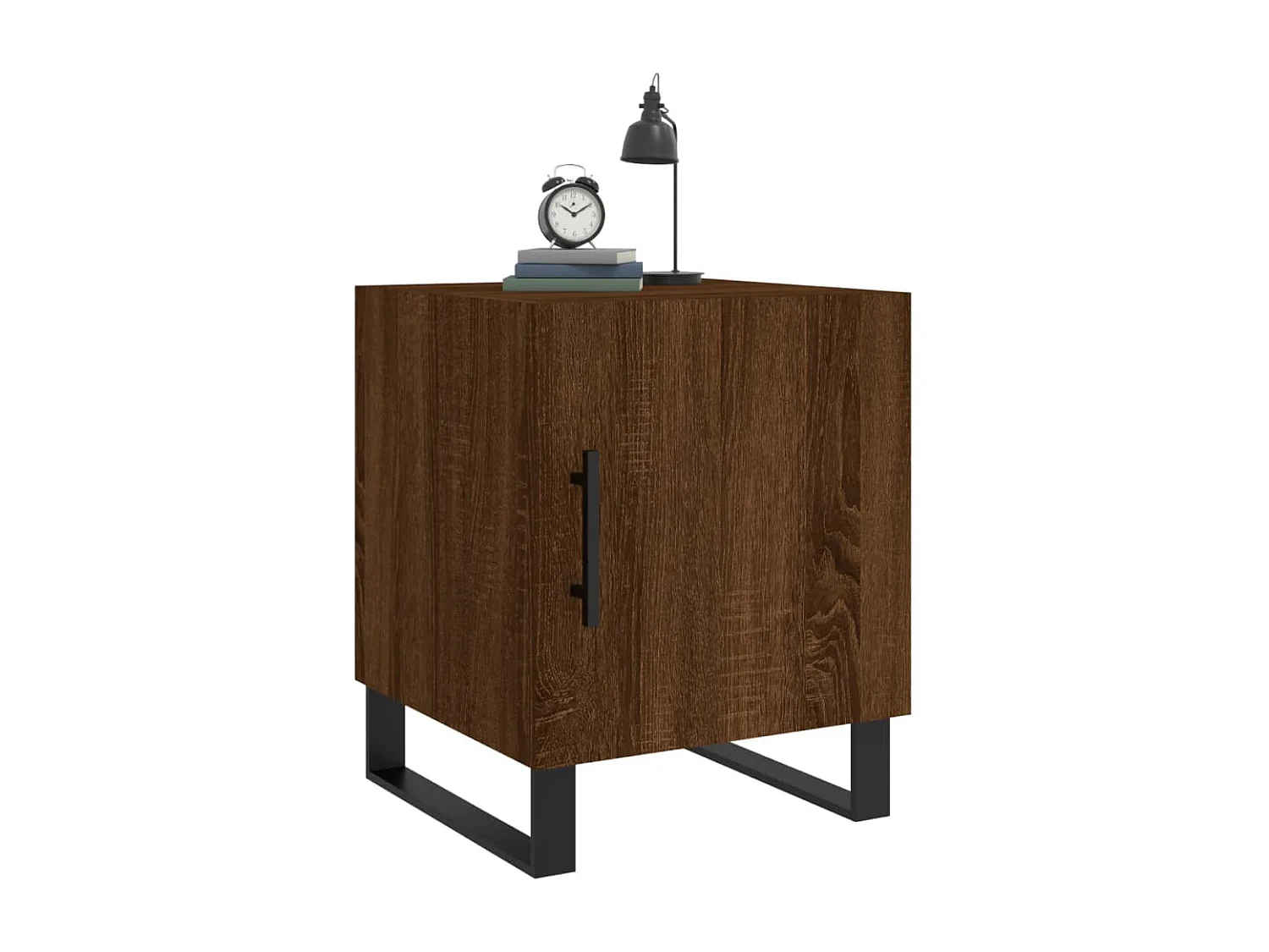 Nachttisch 2er Set-Beistelltisch-Nachttischkommode Braun Eichen-Optik 40x40x50 cm Holzwerkstoff SHL48746