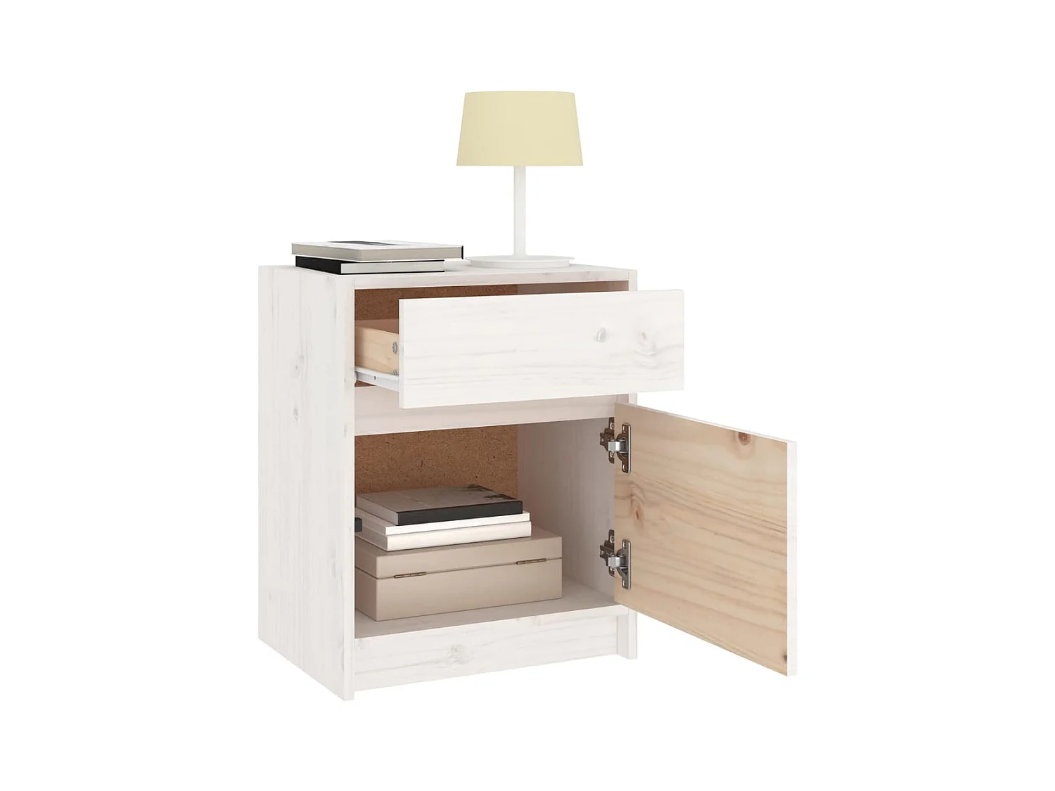 Mesitas de noche | Mesilla de noche 2 uds madera maciza pino blanco 40x31x50 cm