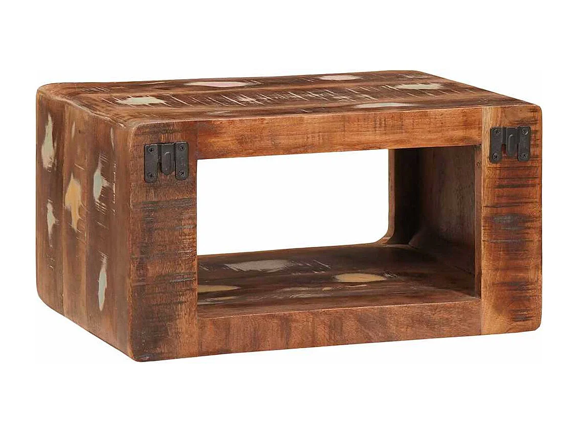 Nachttisch-Beistelltisch 45 x 30 x 24 cm Massives Altholz SHL17205