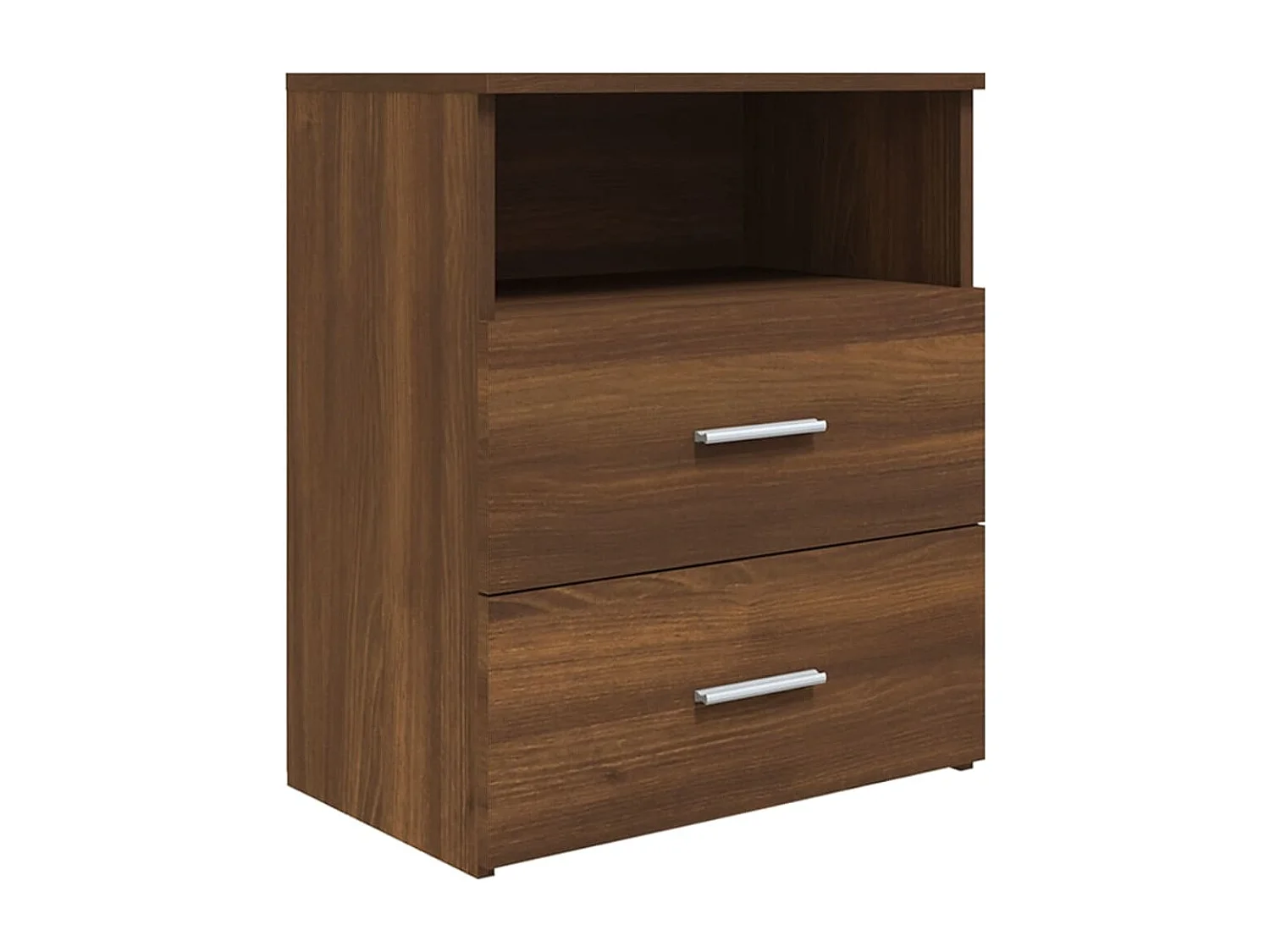 Nachttisch 2er Set-Beistelltisch-Nachttischkommode Braun Eichen-Optik 50x32x60 cm SHL95048