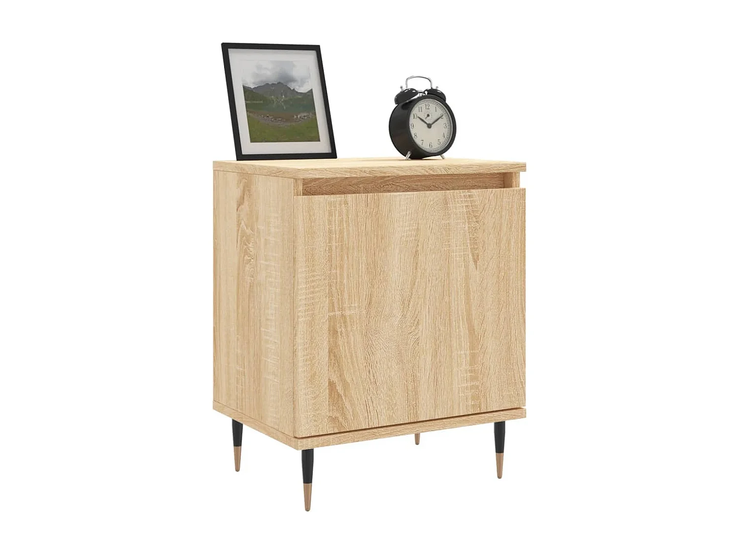 Nachttisch 2er Set-Beistelltisch-Nachttischkommode Sonoma-Eiche 40x30x50 cm Holzwerkstoff SHL38327