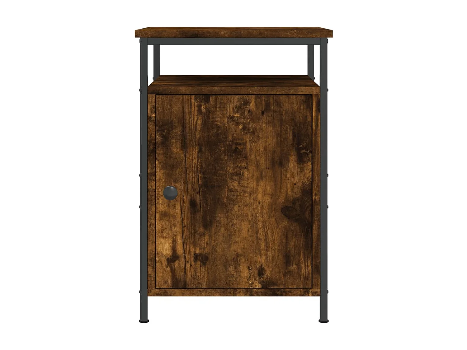 Nachttisch 2er Set-Beistelltisch-Nachttischkommode Räuchereiche 40x42x60 cm Holzwerkstoff SHL6550