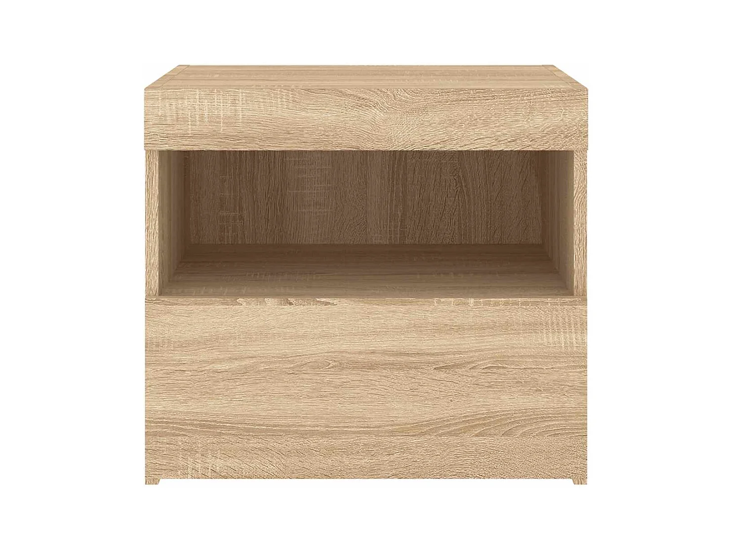 Pack 2 uds Mesitas de noche | Mesilla de noche con luces LED roble Sonoma 50x40x45 cm