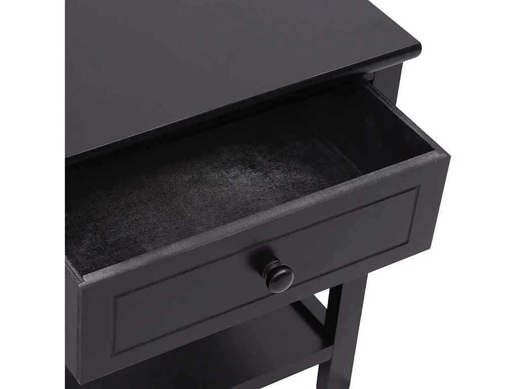 Nachttisch-Beistelltisch Holz Schwarz SHL37295