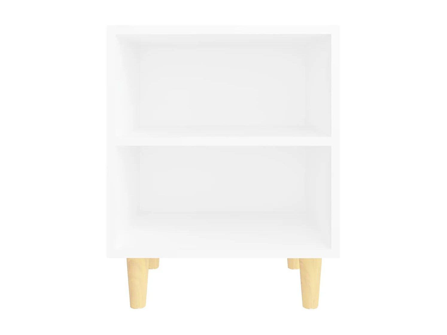 Nachttisch-Beistelltisch mit Massivholz-Beinen Weiß 40x30x50 cm SHL35121