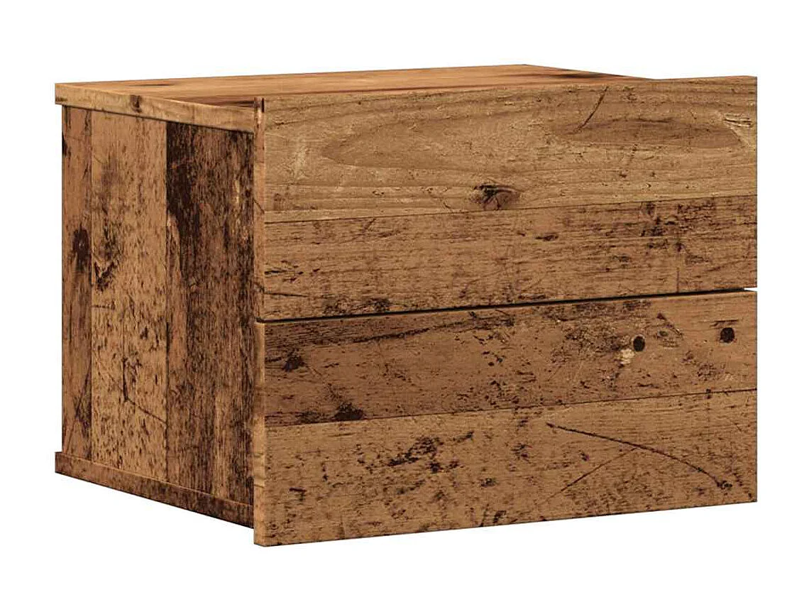 Mesita de noche | Mesilla de noche de pared madera envejecida 40x32x30 cm