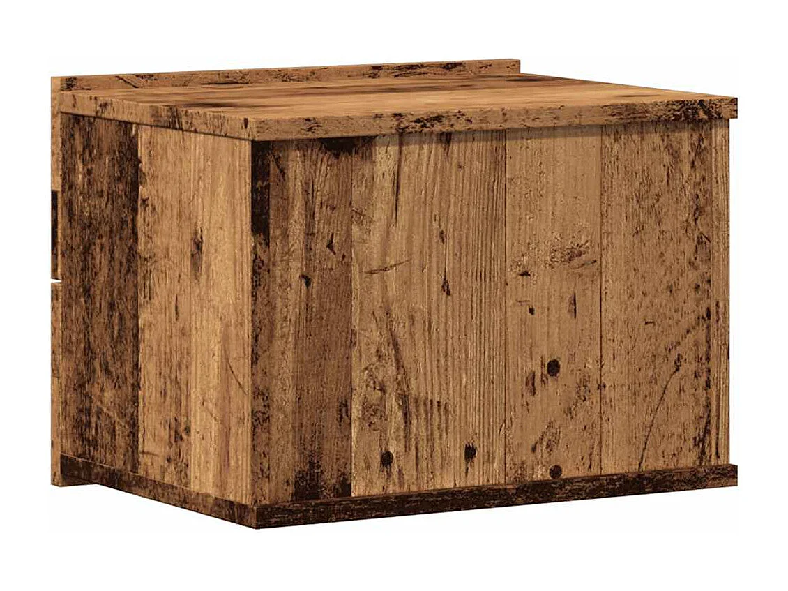 Nachttisch hängend | Wand-Nachttisch Altholz-Optik 40x32x30 cm SHL55733
