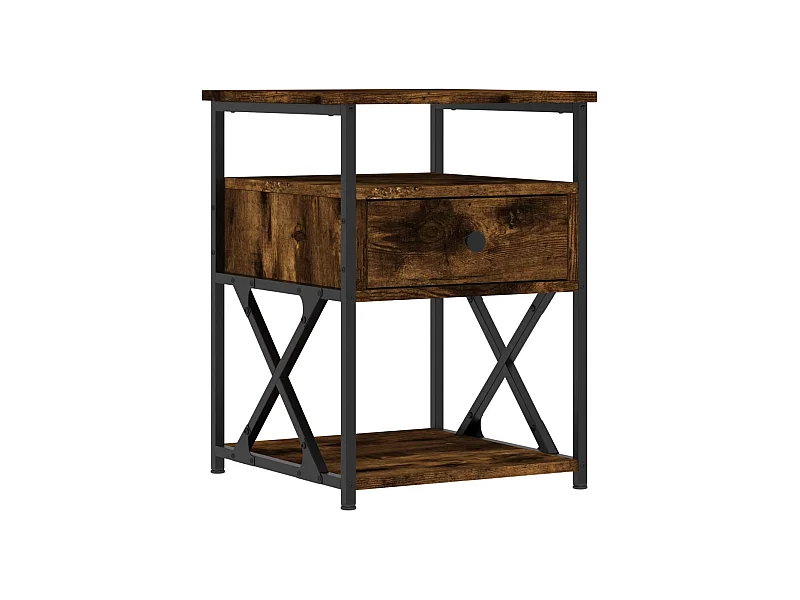 Table de chevet-Table d'appoint-Table de nuit chêne fumé 40x42x55 cm bois d'ingénierie