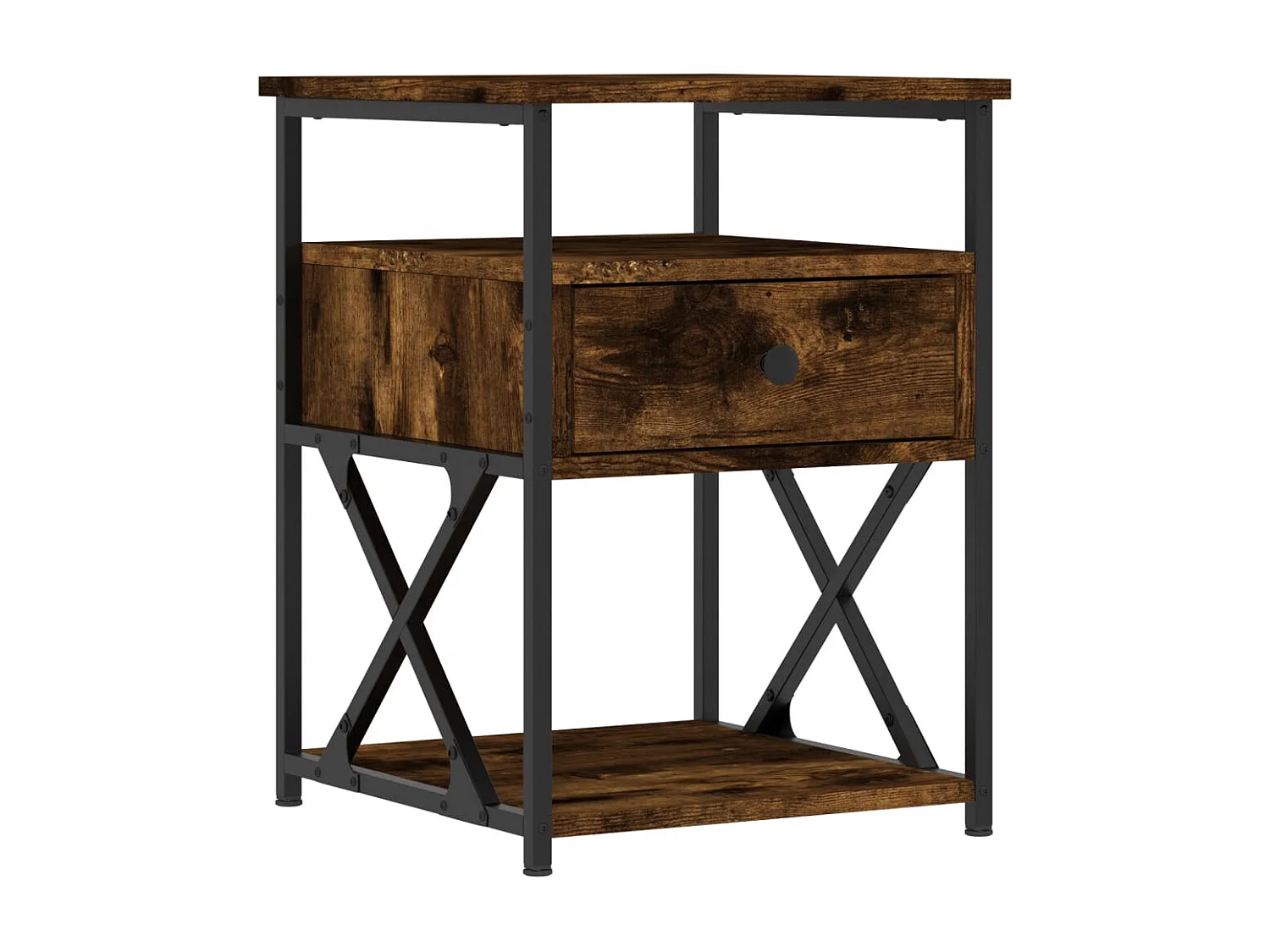 Nachttisch-Beistelltisch Räuchereiche 40x42x55 cm Holzwerkstoff SHL88126