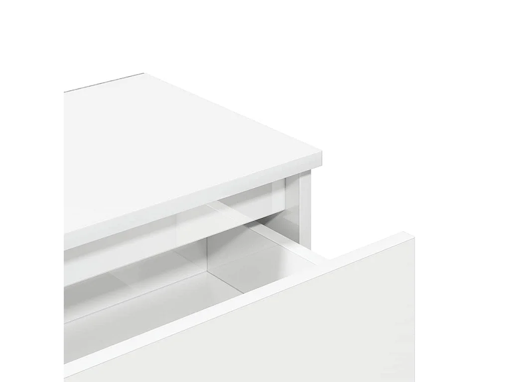Nachttisch-Beistelltisch Hochglanz-Weiß 40x30x39 cm Holzwerkstoff SHL92140