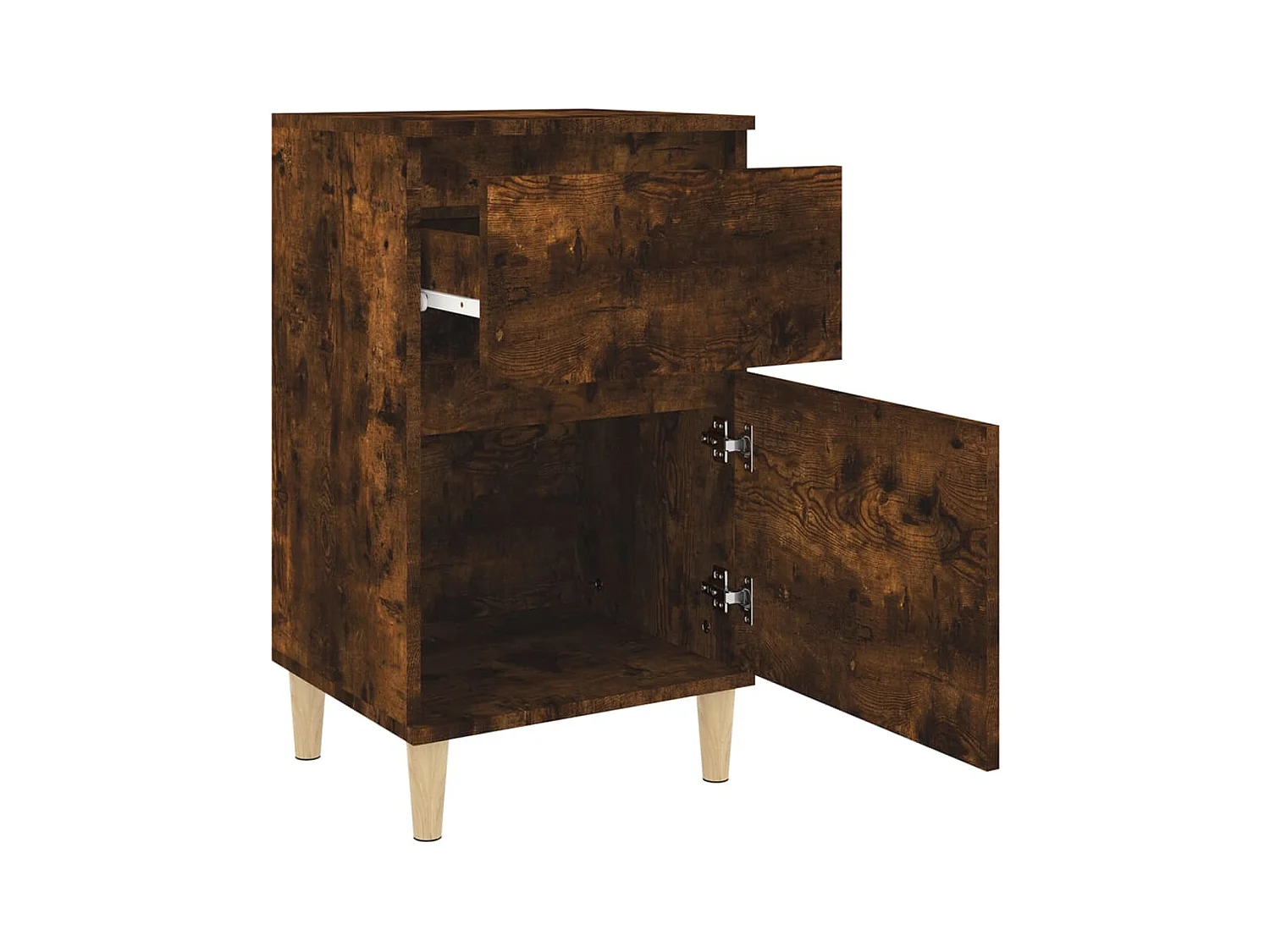 Tables de chevet lot de 2 avec tiroirs chêne fumé 40x35x70 cm